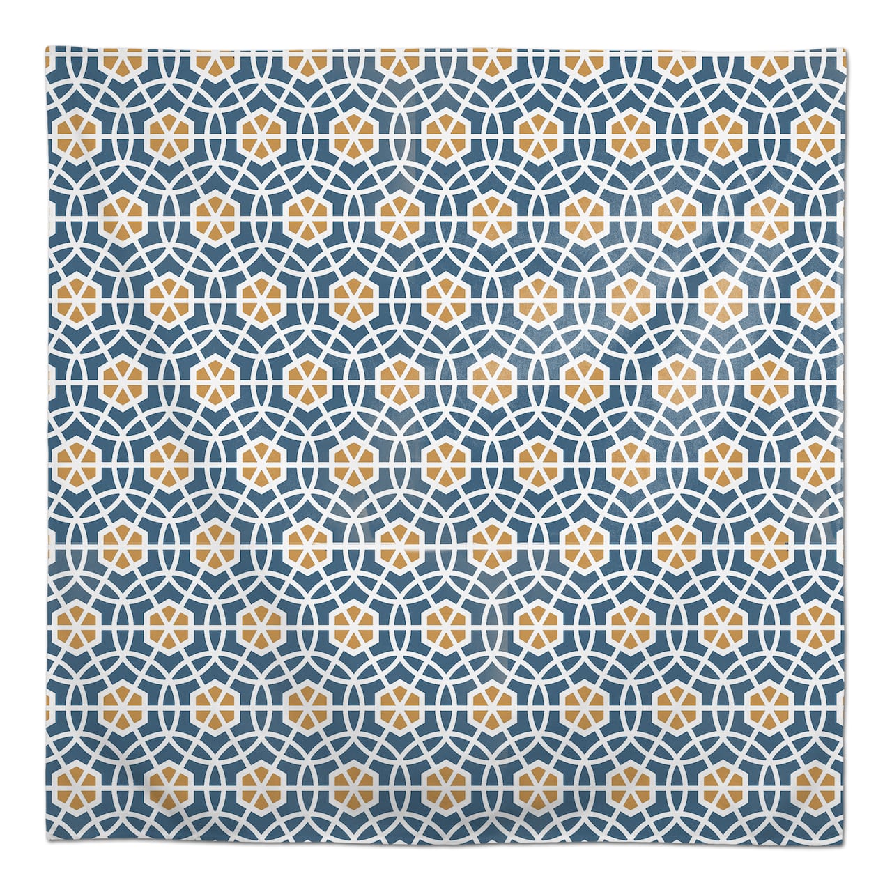 Blue and Yellow Circle Hex 58" x 58" Tablecloth